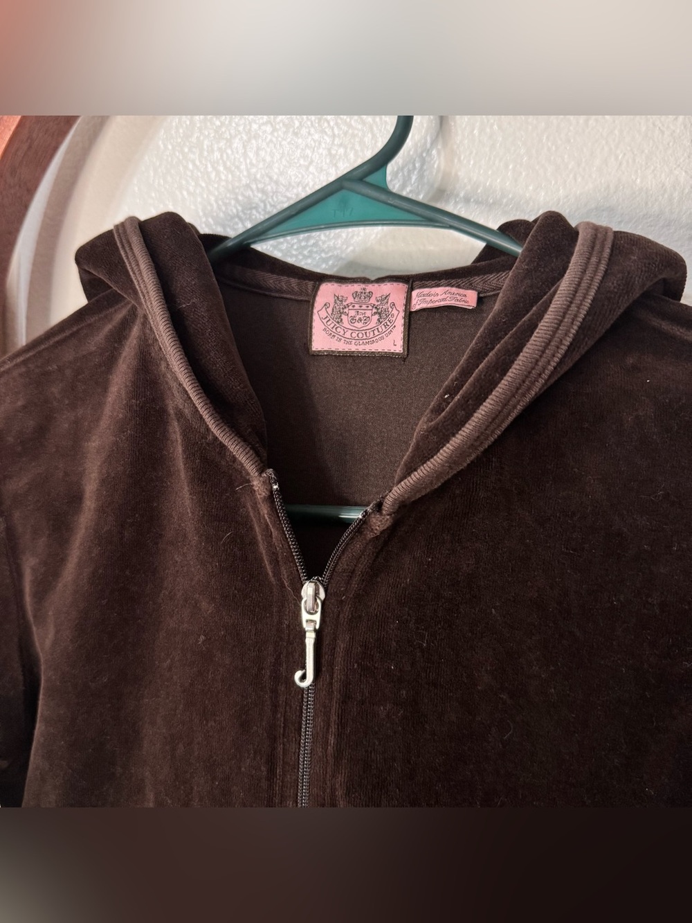 Juicy Couture Y2K Brown Velour Full Zip Hoodie 2000s - Picture 3 of 5